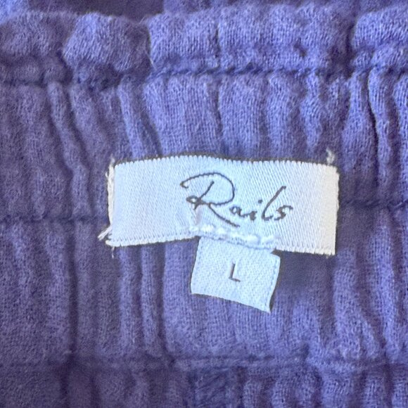 Women's L Rails Leighton Waffled Cotton Gauze Pull-On Blue Shorts - Picture 6 of 10